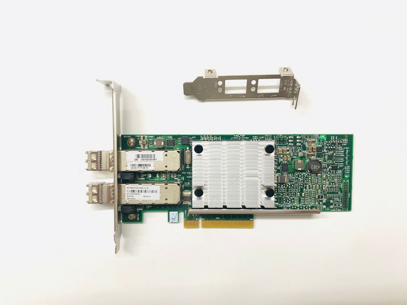 Broadcom 10GB PCIe x8 Dual Port SFP BCM957810A1006G Network Cards + Transceiver