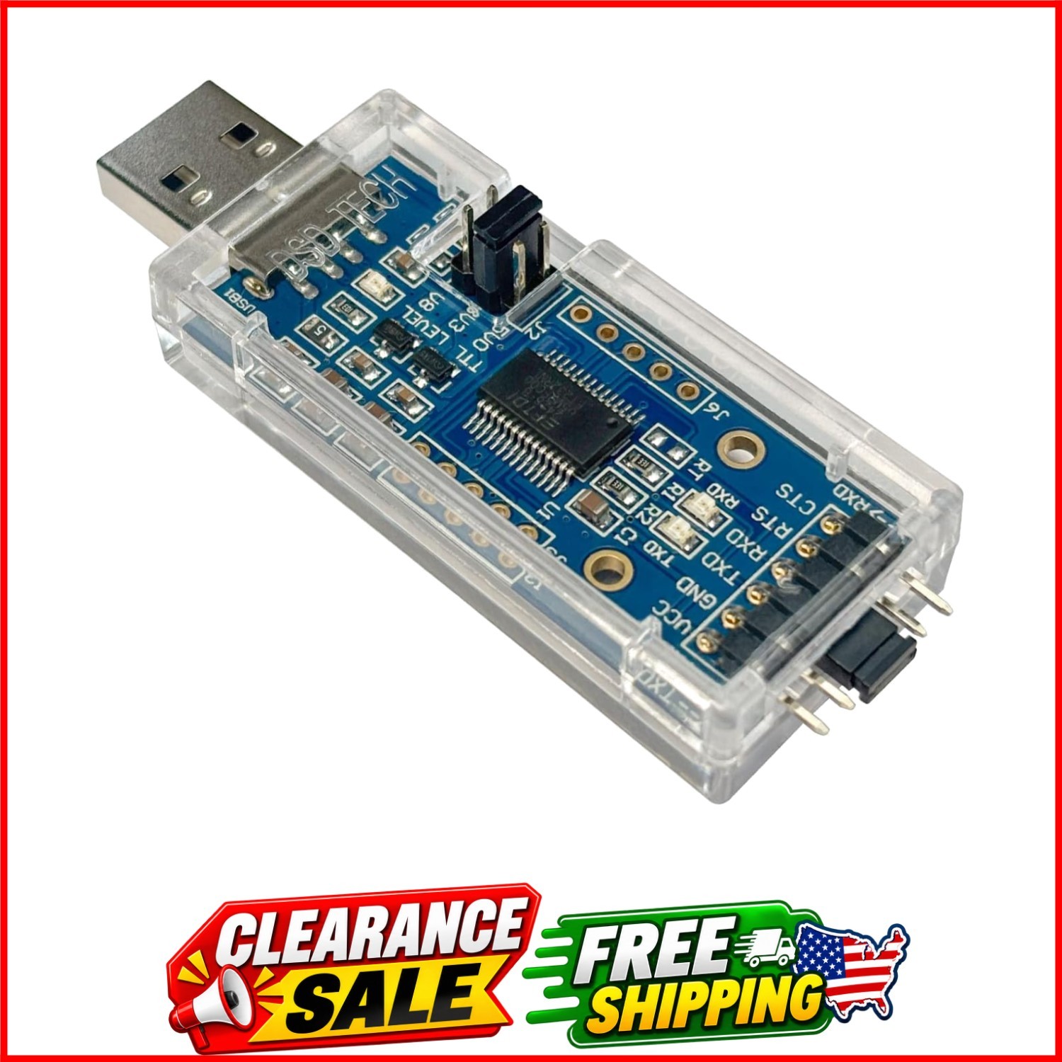 SH-U09C2 USB to TTL Adapter Built-in FTDI FT232RL IC for Debugging and Progra...