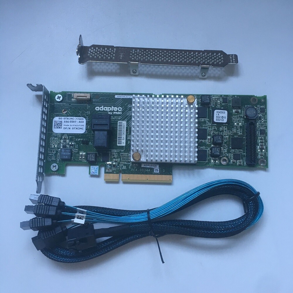 TXCMC DELL ADAPTEC ASR-8405 12GB RAID CONTROLLER CARD 0TXCMC + 8643 SATA cable