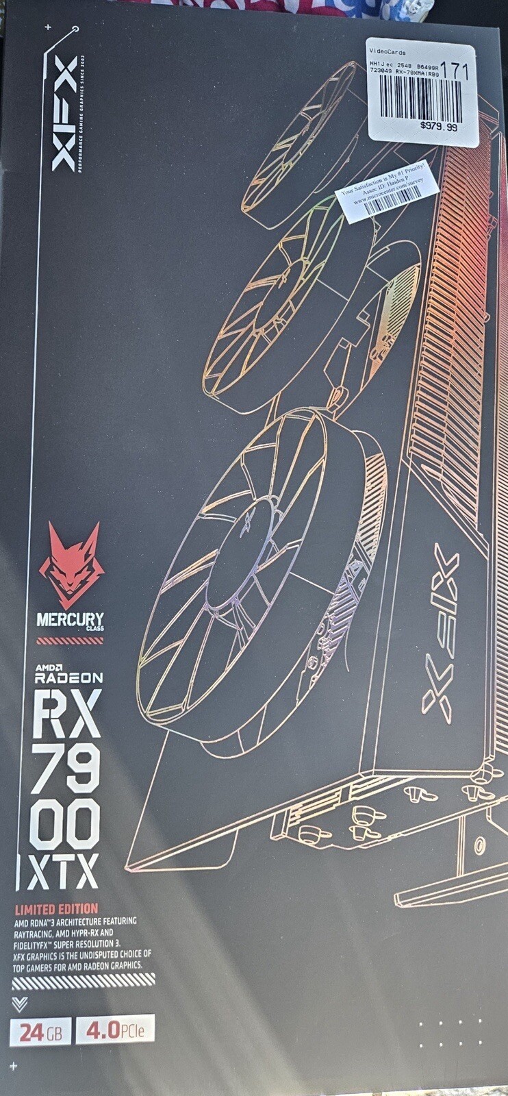 XFX Mercury AMD Radeon RX 7900 XTX Magnetic Air Graphics Card with 24GB