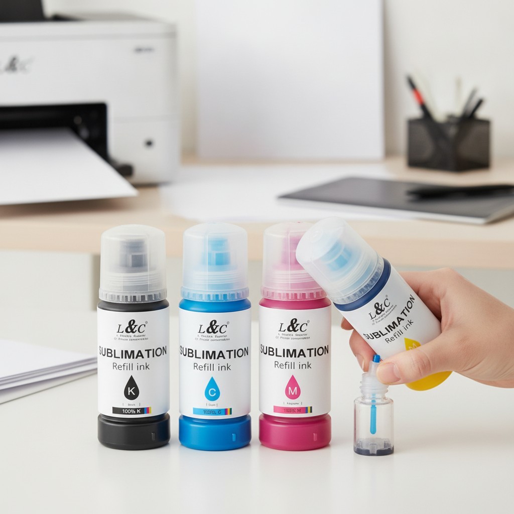 Vibrant CMYK Sublimation Ink for Epson Printers – Effortless Auto Refill Bottles