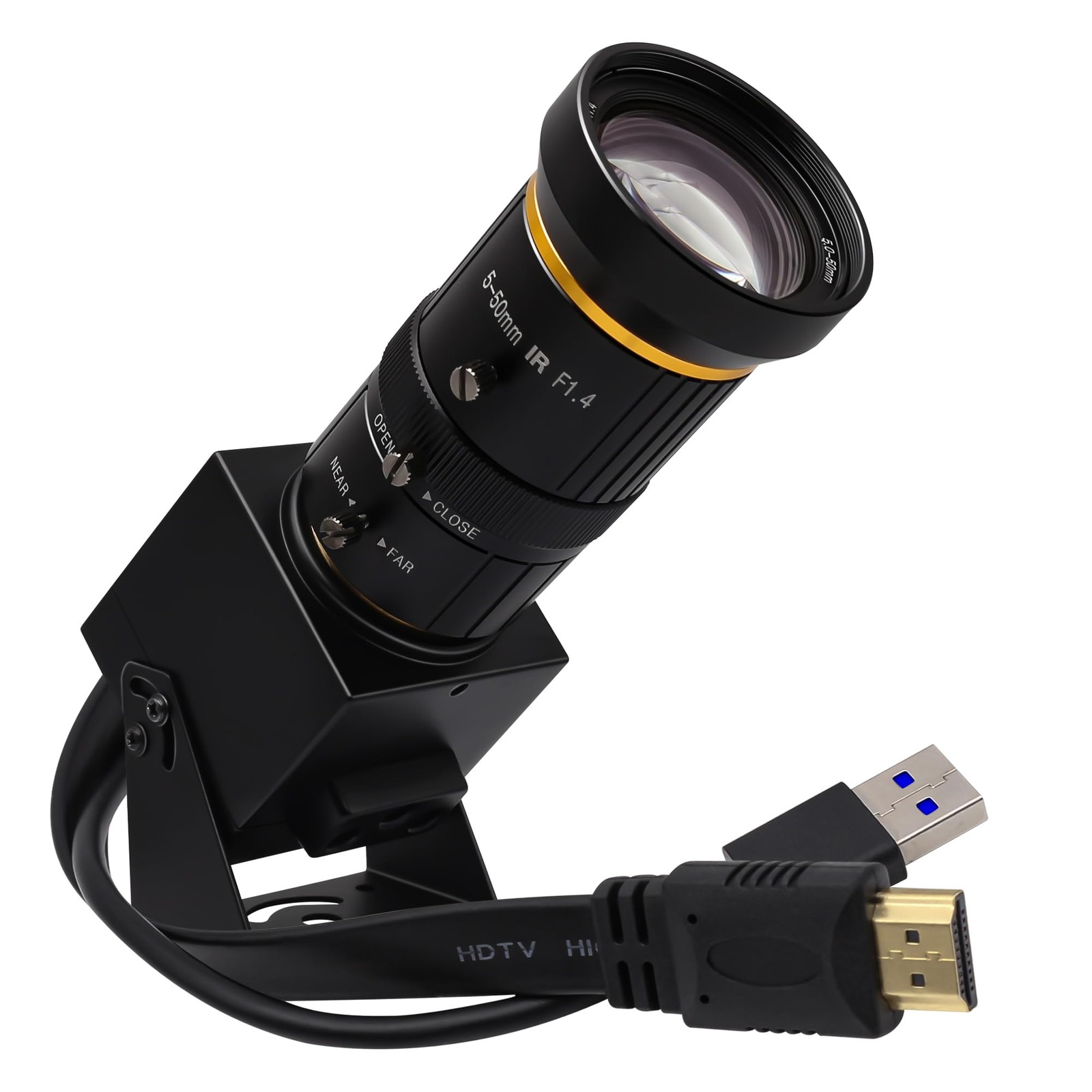 HDMI USB Camera 4K 60fps USB3.0 Streaming Webcam with Zoom 5-50mm Telephoto L...