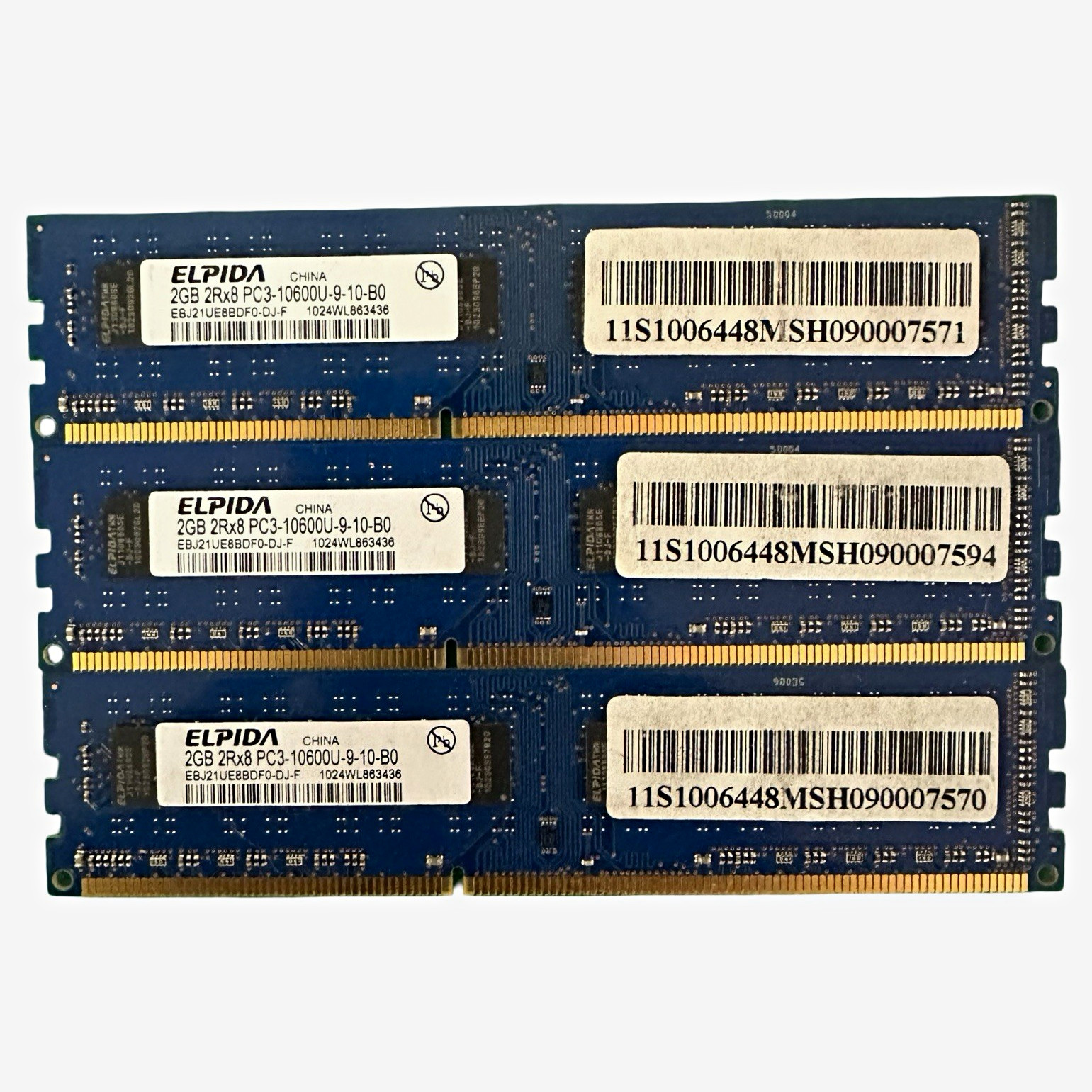 6GB DDR3-1333 Desktop RAM — 3x 2GB Elpida