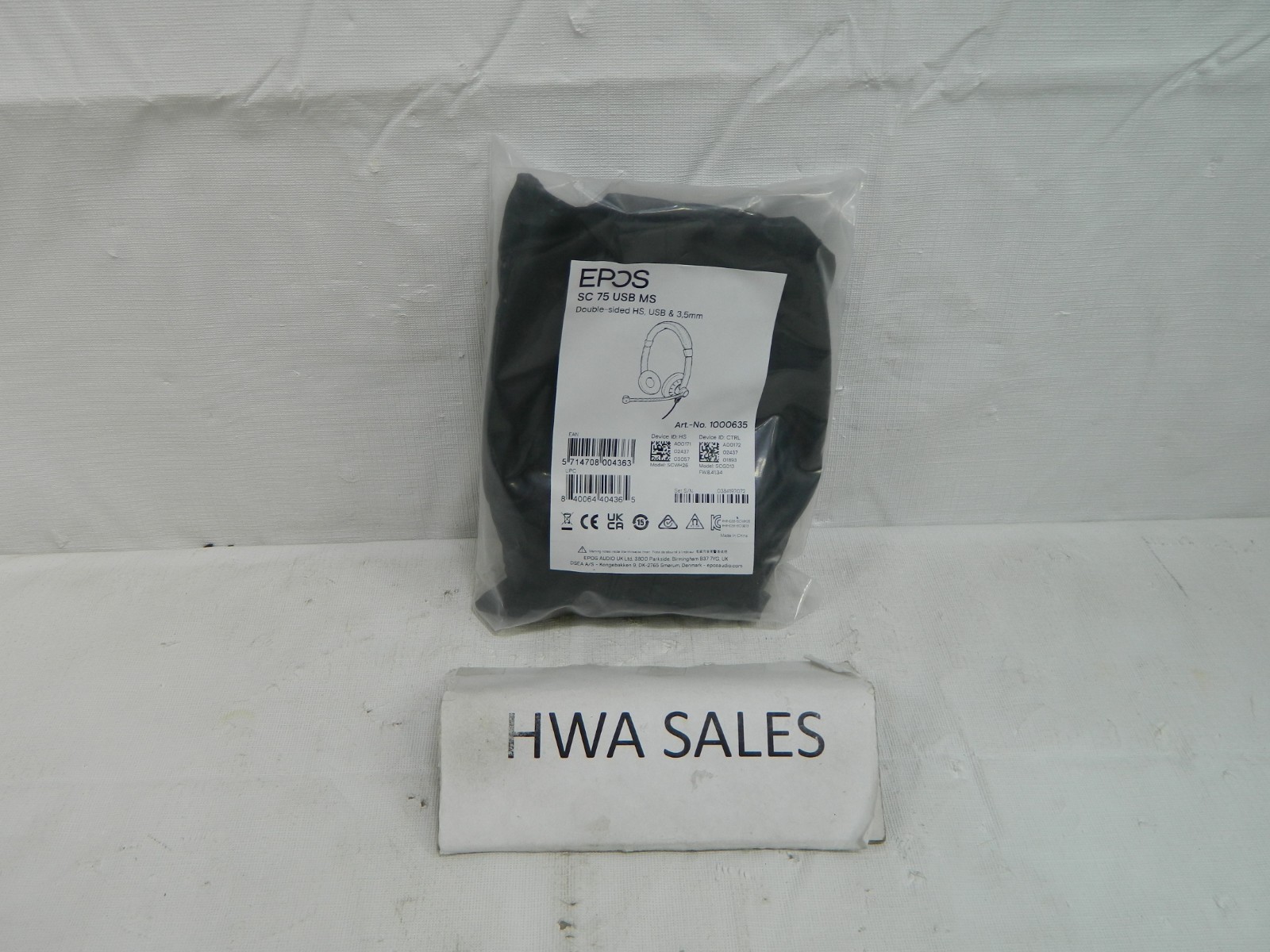 Genuine EPOS SC 75 USB MS Double Sided HeadSet 100063 NEW OEM SEALED