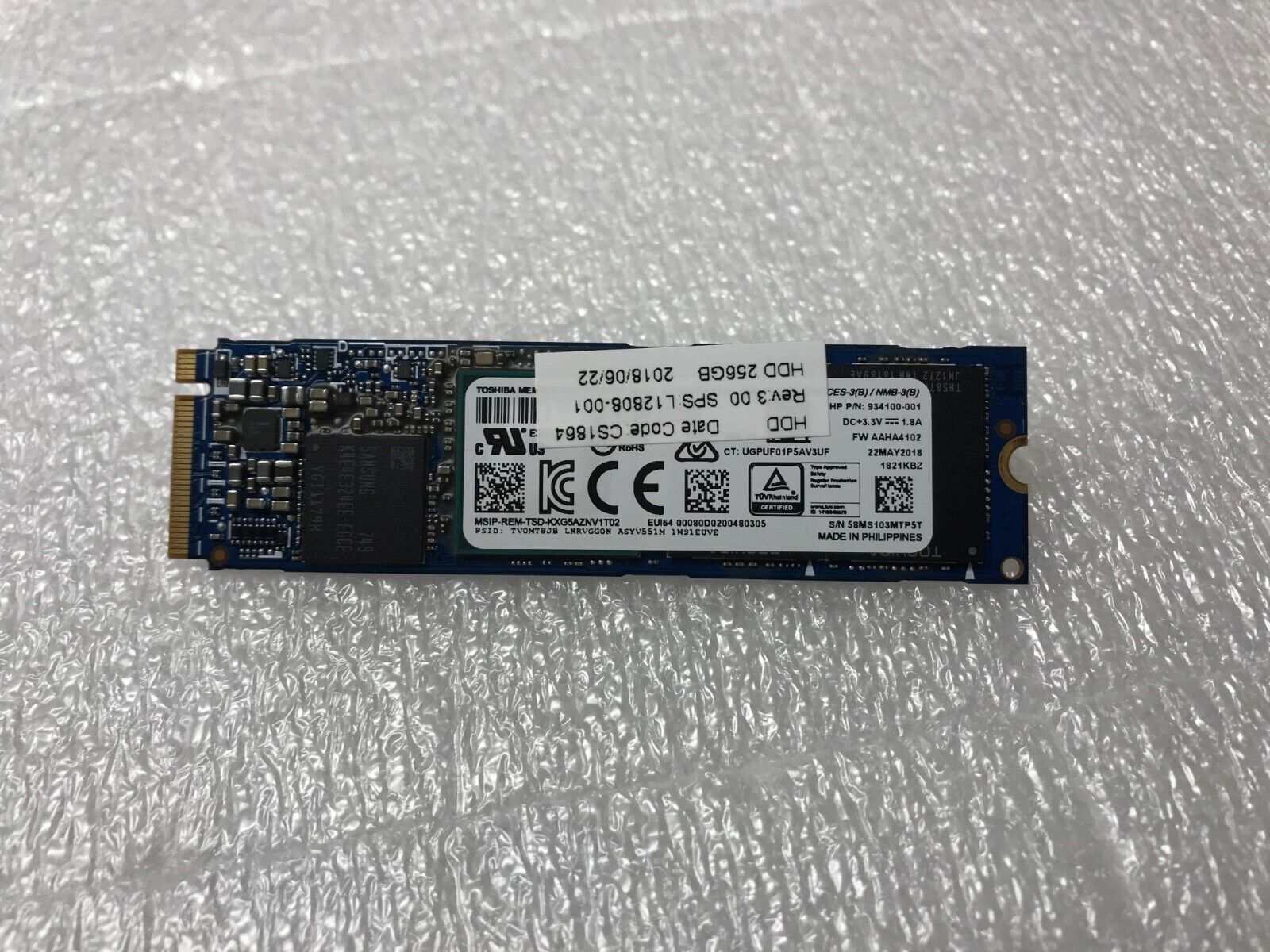 HP Probook 640/645/650 256GB PCIe NVMe Solid State Drive Grade A L12808-001