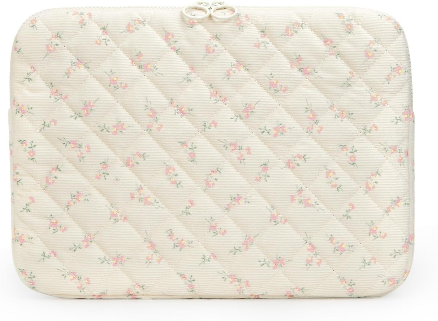 Cute Quilted Laptop Sleeve 13 Inch Puffy Floral Protective Case for MacBook Padd