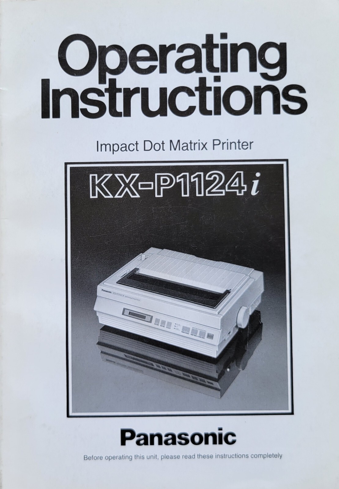 Vintage - Panasonic Impact Dot Matrix Printer, Operating Instructions