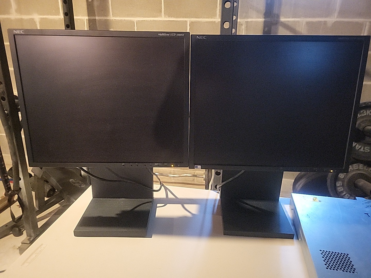 NEC Multisync LCD 1880SX, Very Nice Early 2000's LCD, Black (2) SET - VINTAGE