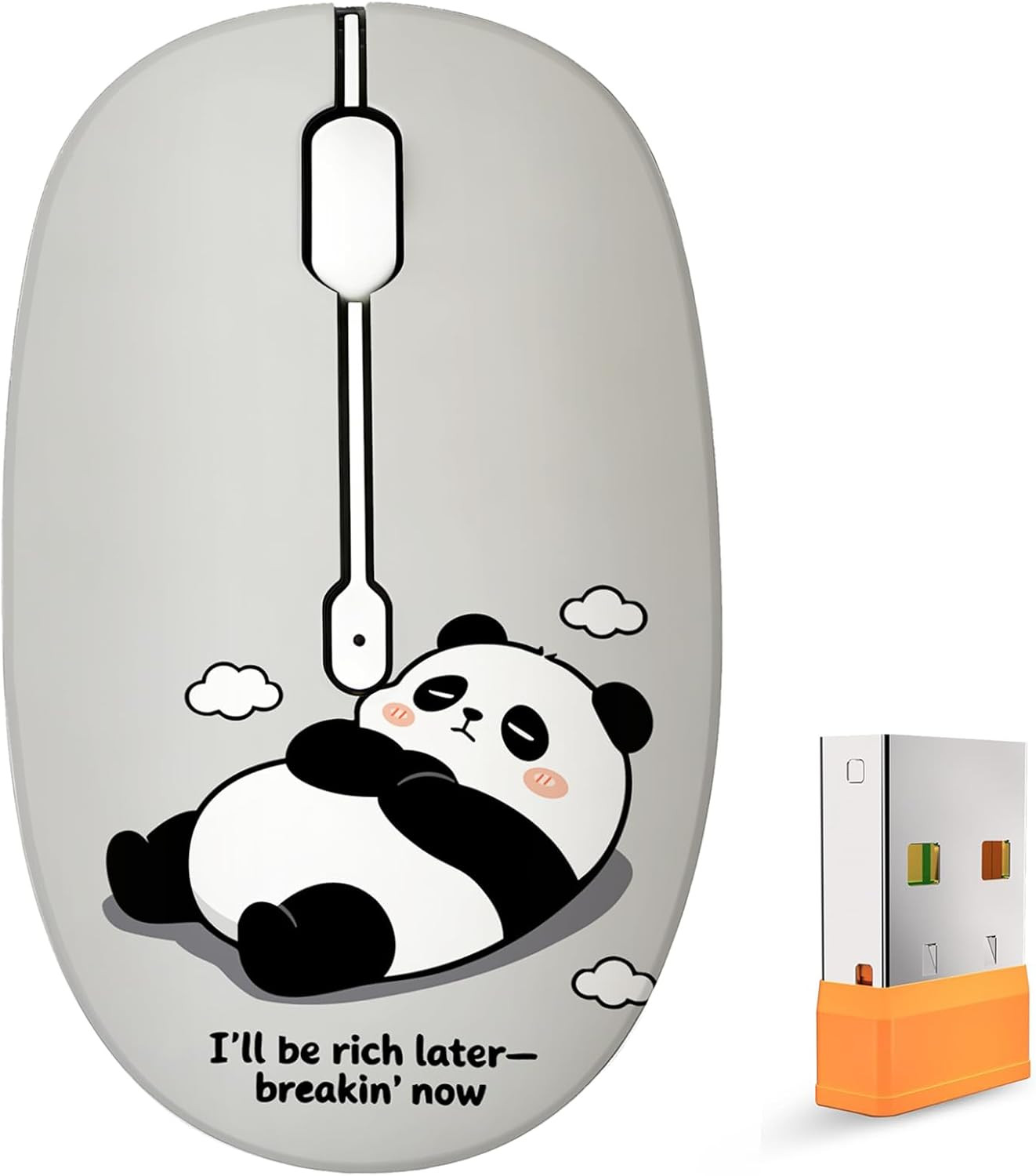 Cute Cartoon Silent Wireless Mouse, Dual Mode Bluetooth & USB 2.4G