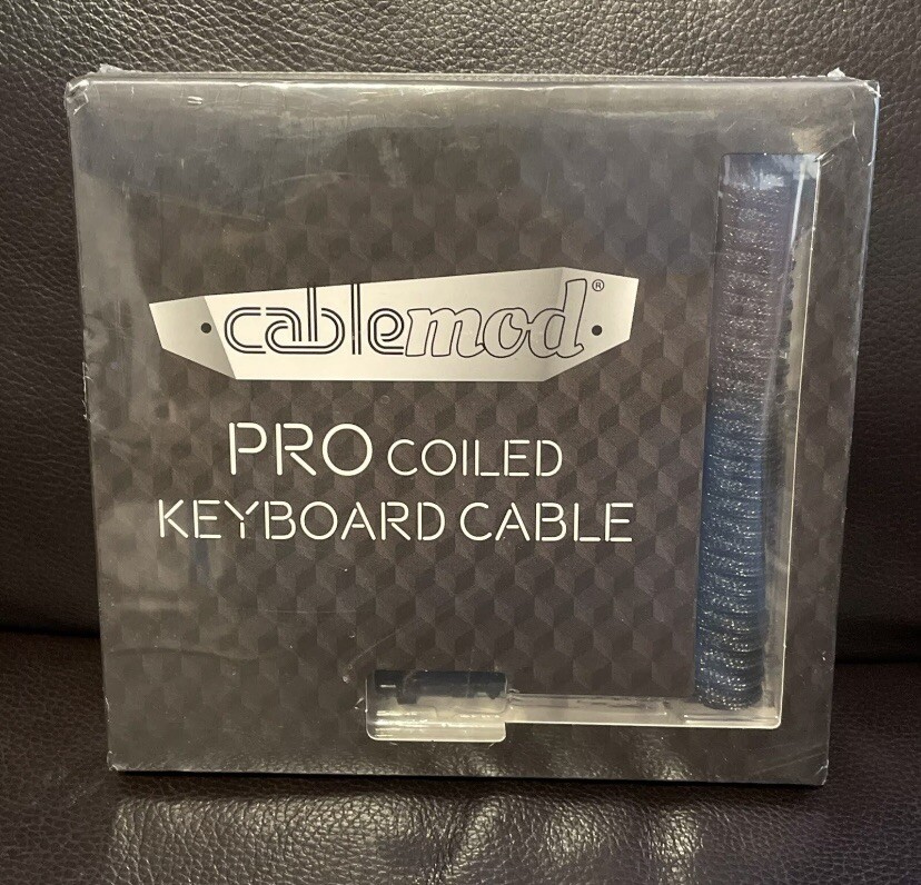 CableMod Pro Coiled Keyboard Cable Dark Rainbow, USB A to USB Type C, 150cm