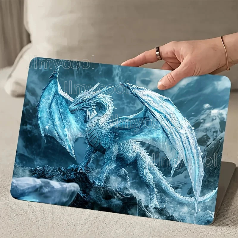 2Pcs Frost Dragon Rock Climbing Theme Scratch-Resistant Laptop Skin