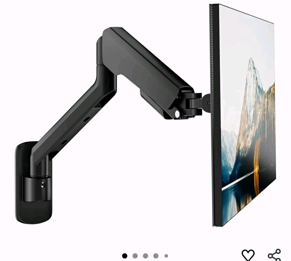 Pegzone Wall Mount Monitor Arm 17-40 in VESA 75x75/100x100 Tilt/Rotate Black