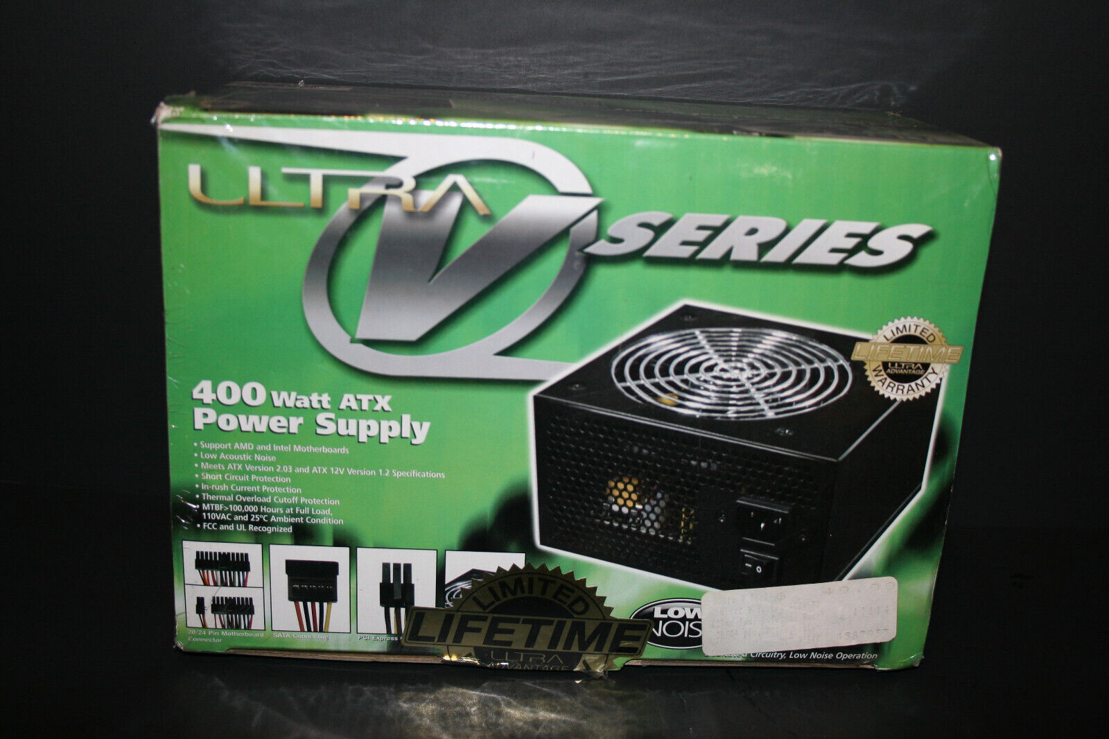 NEW Ultra V Series 400 Watt ATX Computer Power Supply V400BK ULT-31840