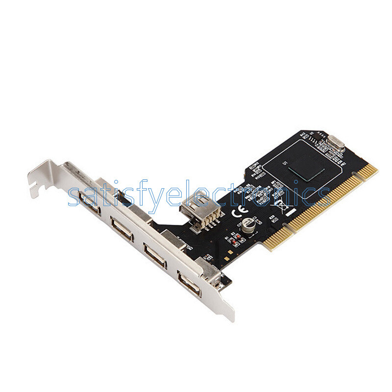 High Speed 480Mbps 5 Port USB 2.0 PCI Hub Card Controller Adaptor Module New