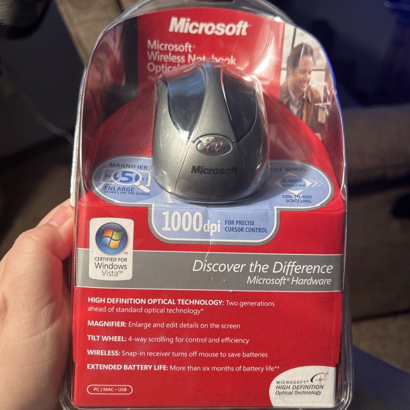 🔥 Microsoft Wireless Notebook Optical Mouse 4000  NEW Old Stock Unopened 🔥