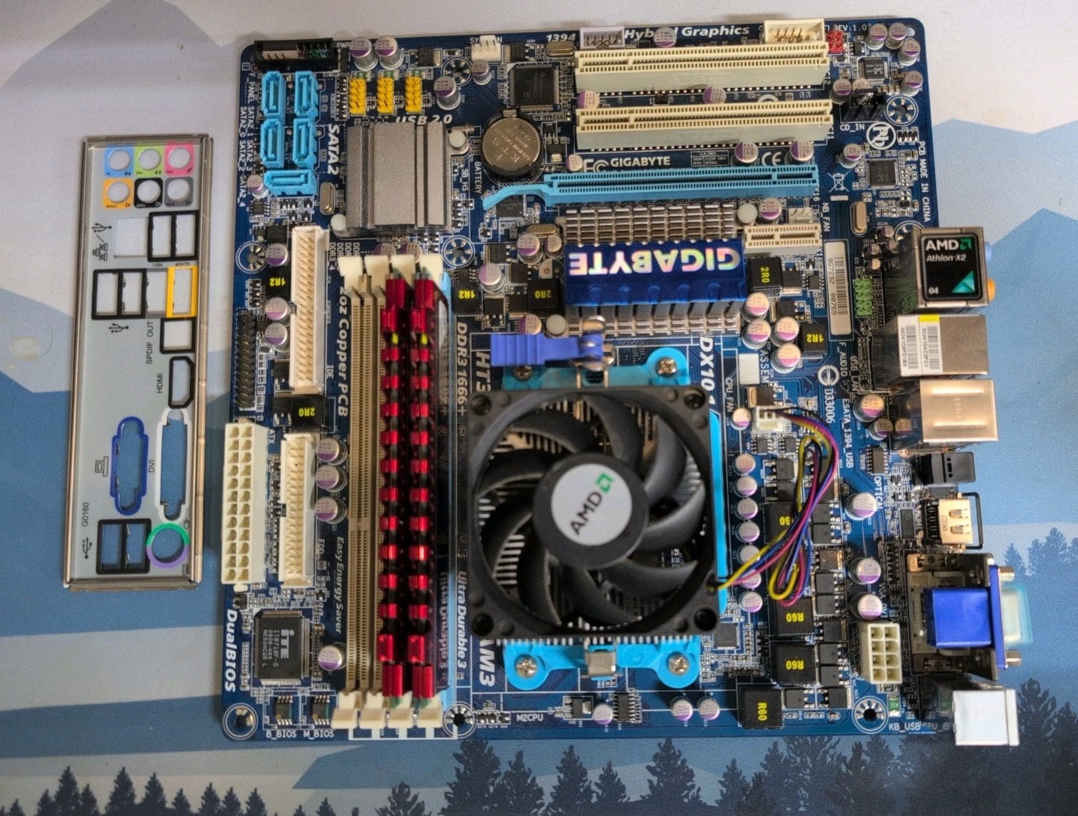 Gigabyte GA-MA785GMT-UD2H Socket AM3 4 GB DDR3 Motherboard+AMD Athlon X2 tested