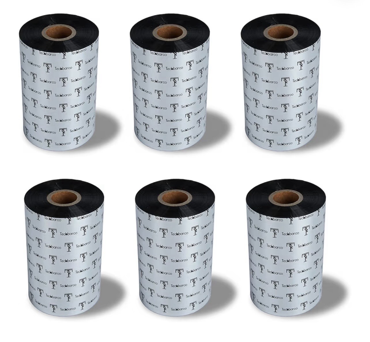 6 Rolls: Wax Thermal Transfer Ribbon, 110mm x 450M 4.33" x 1476" Per Roll