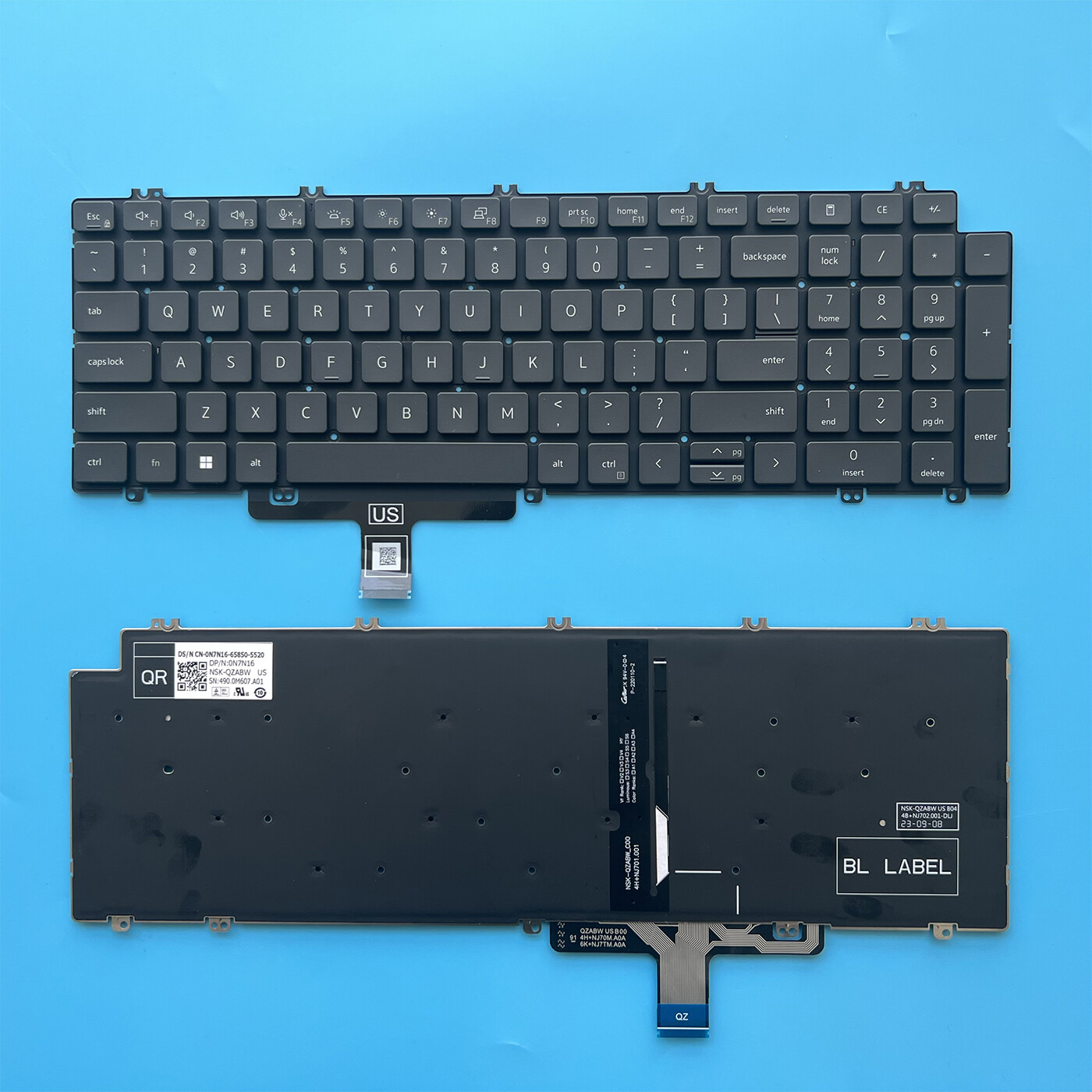 New for Dell Latitude 5520 5521 Precision 3560 3561 US Keyboard Backlit 0N7N16