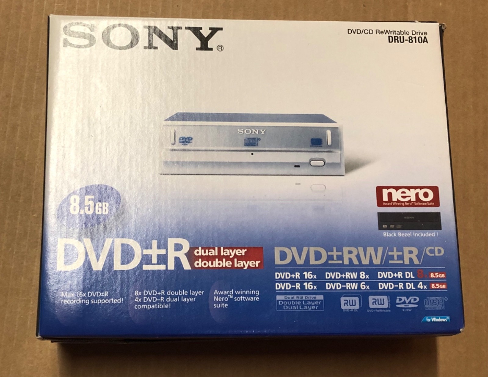 SONY DRU-810A DVD/CD DUAL LAYER REWRITABLE DRIVE 8.5GB