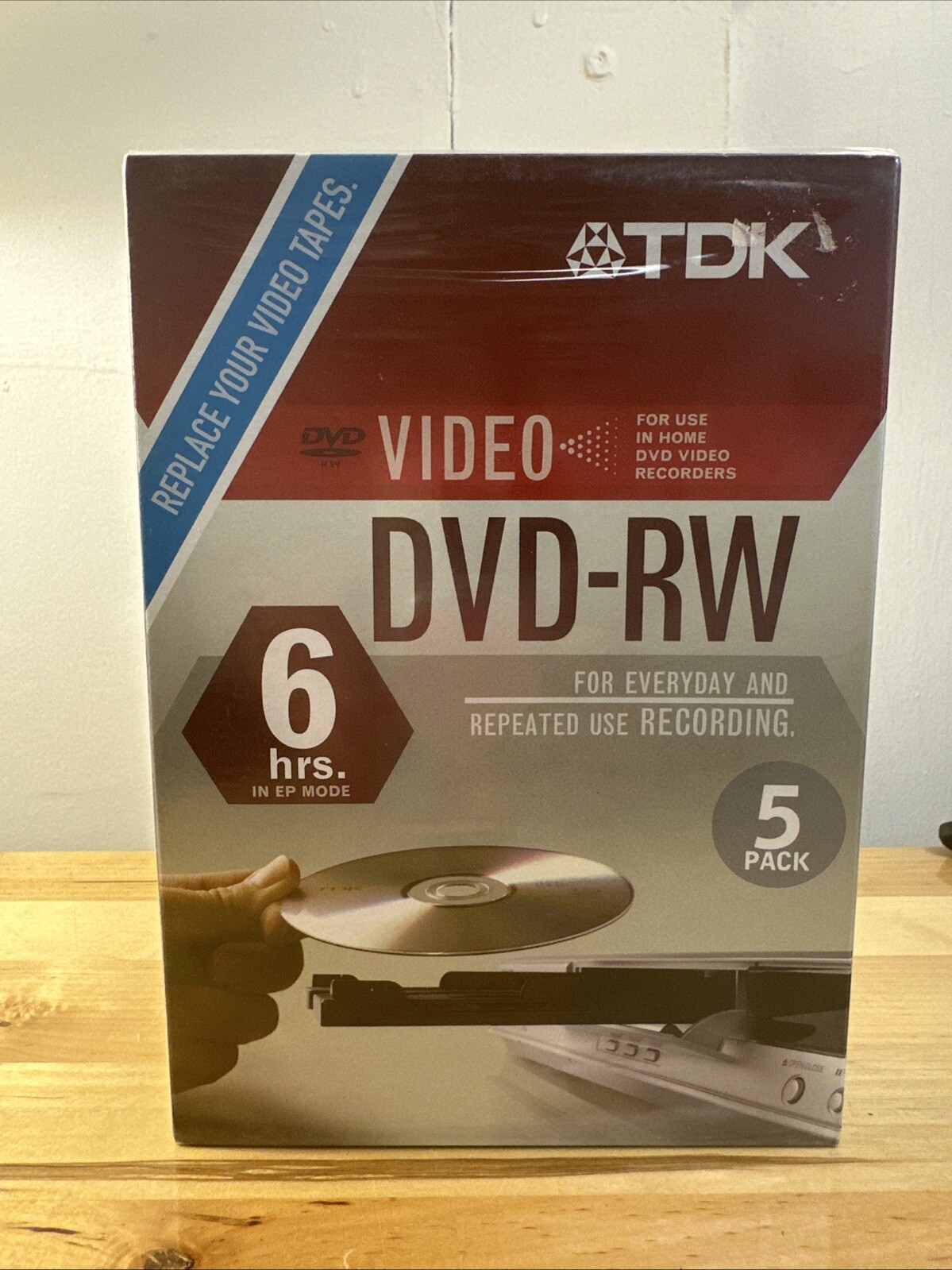 DVD-RW TDK 5 PACK RECORDING DVDs with cases NEW SEALED