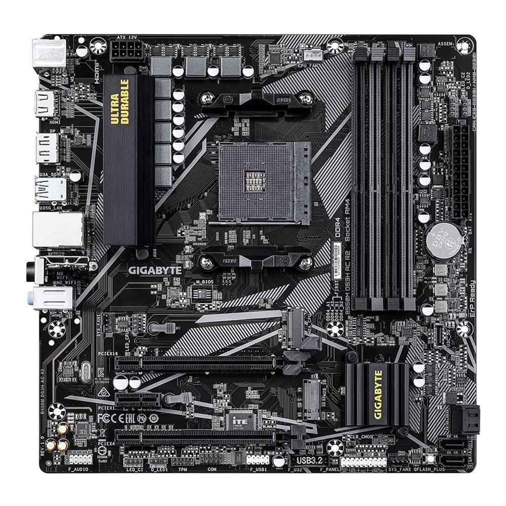 GIGABYTE B550M DS3H AC R2 AM4 B550 microATX WiFi DDR4 PCIe 4.0 Motherboard New