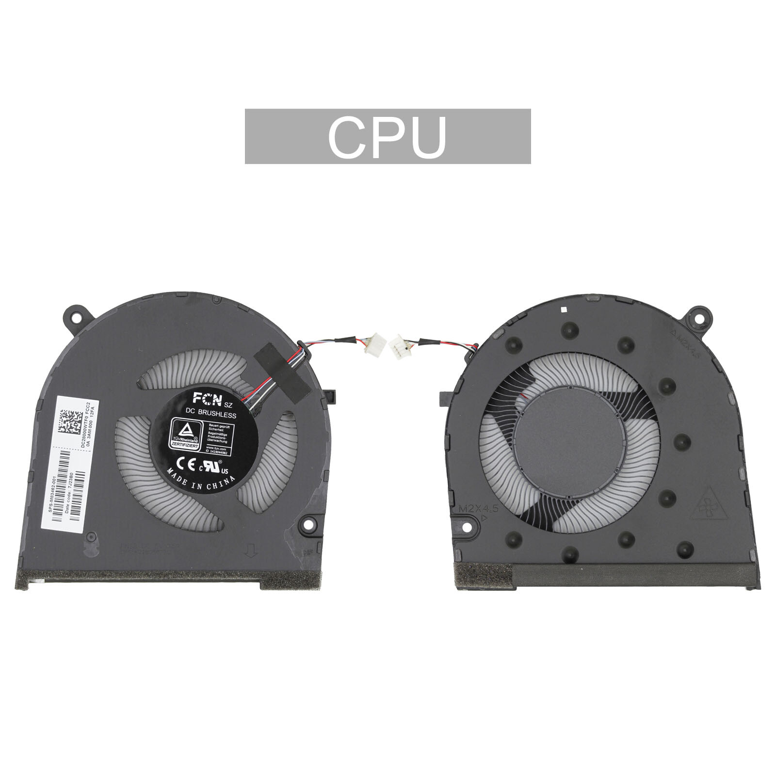 OEM CPU GPU Cooling Fan Replacement For HP Spectre x360 16-F 16T-F M83462-001