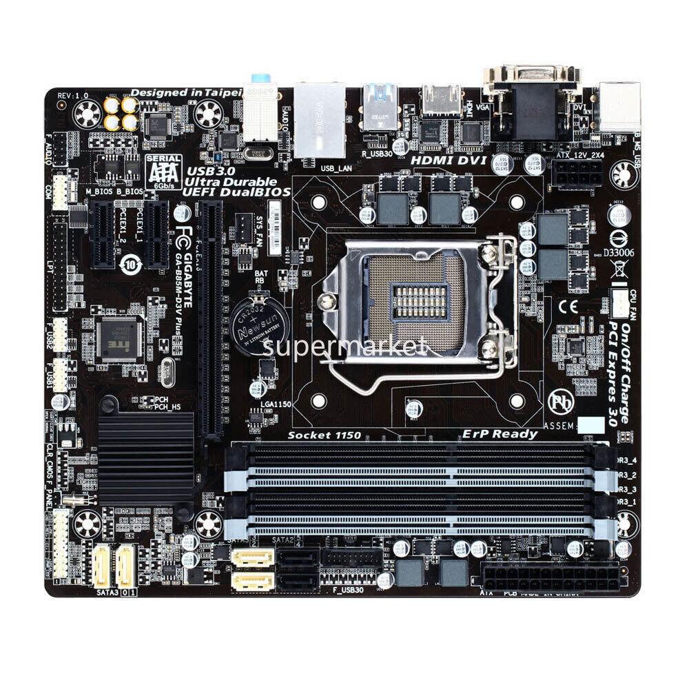 Gigabyte GA-B85M-D3V Plus for Intel Socket LGA 1150 Micro ATX Motherboard DDR3
