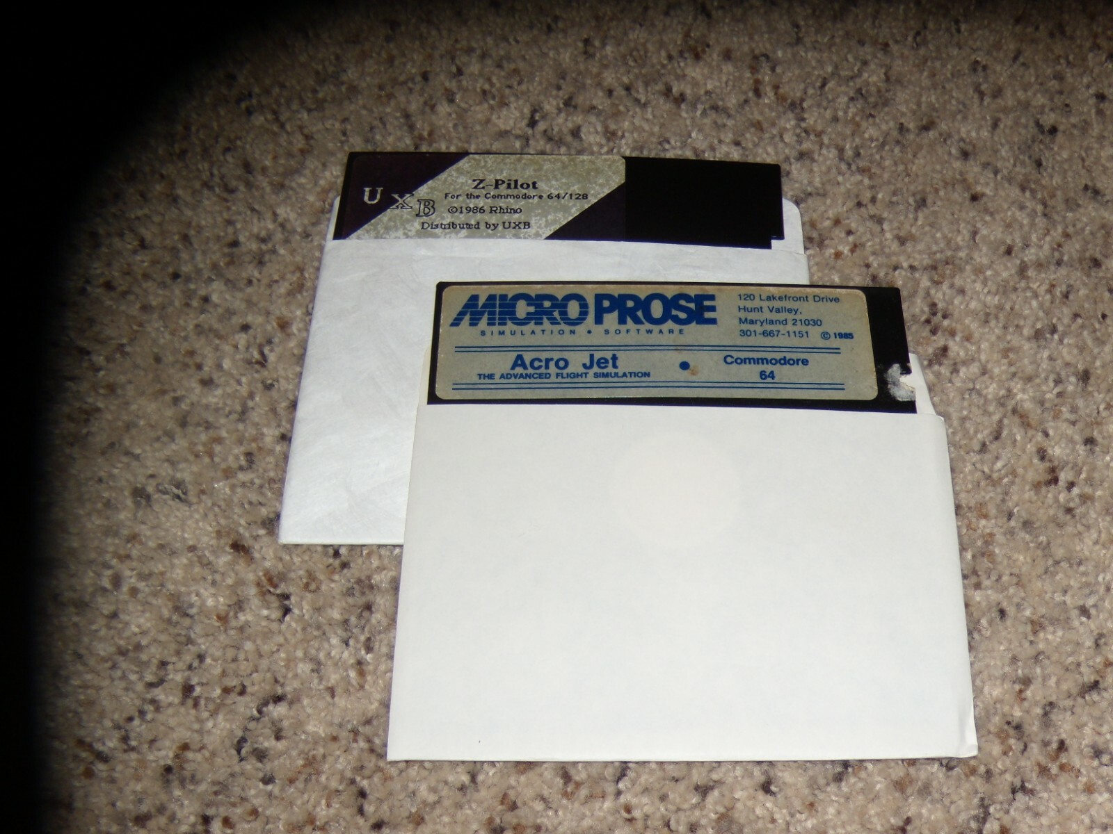Z-Pilot & Acro Jet Commodore 64 C64 Games on 5.25" disks