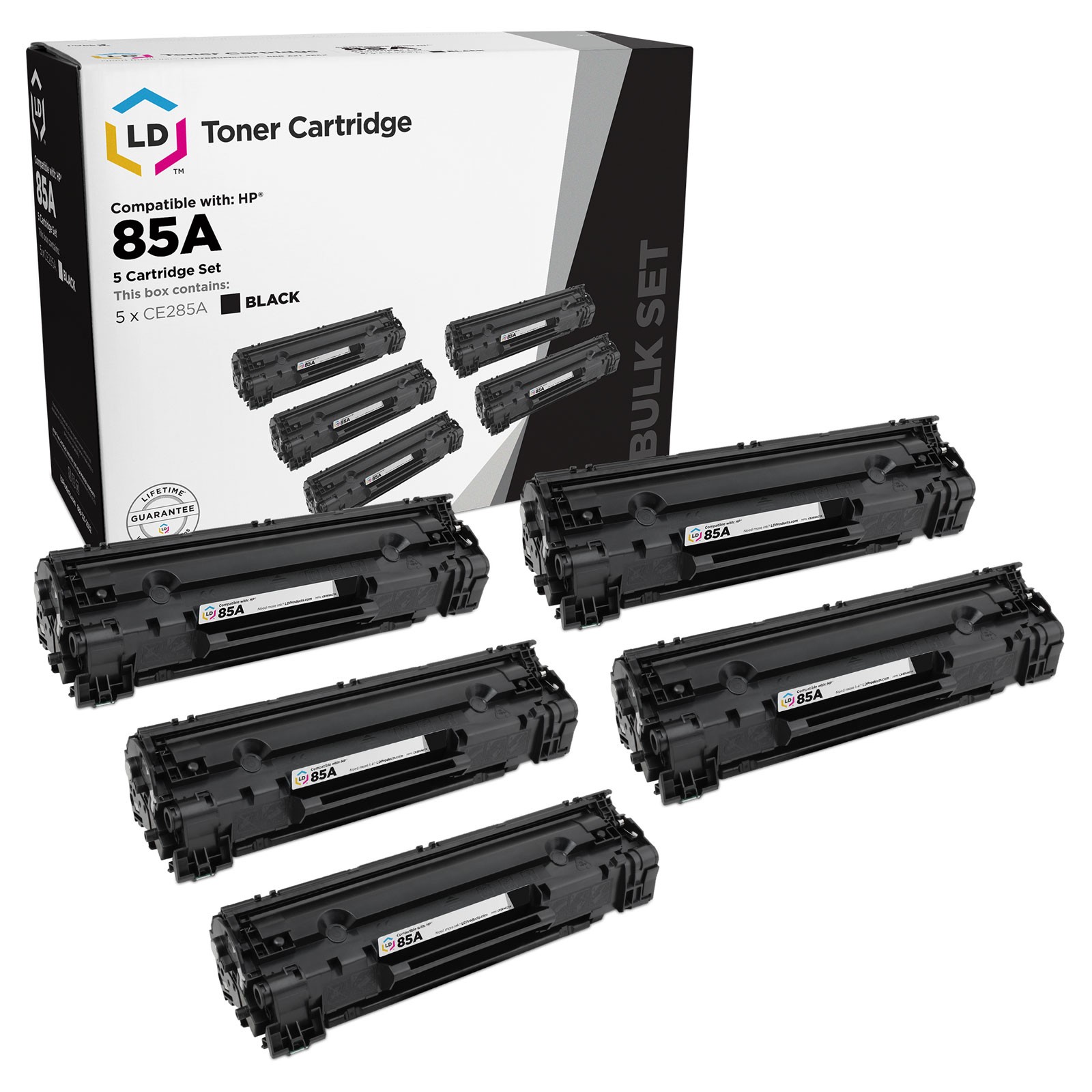LD Comp Replacements HP 85A CE285A 5pk Blk M1132 M1212 M1217 P1102 P1102