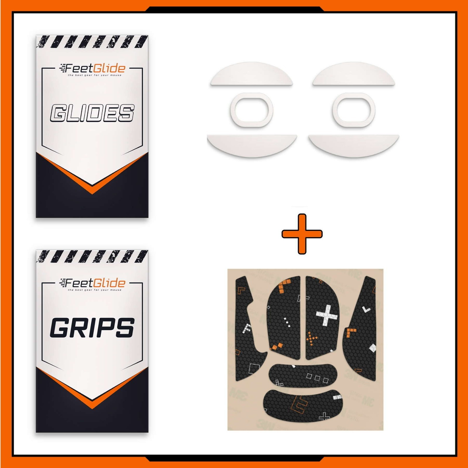 FeetGlide PTFE Mouse Skates & Grip Tape Bundle for Keychron M4 Wireless