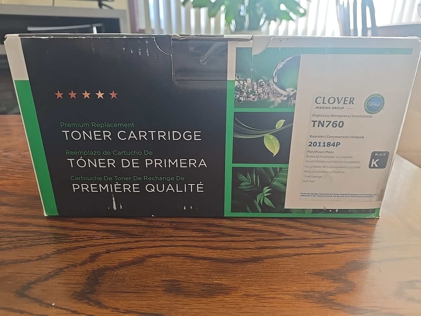 CLOVER FOR BROTHER TN-760 REORDER 201184P BLACK TONER CARTRIDGE TN760