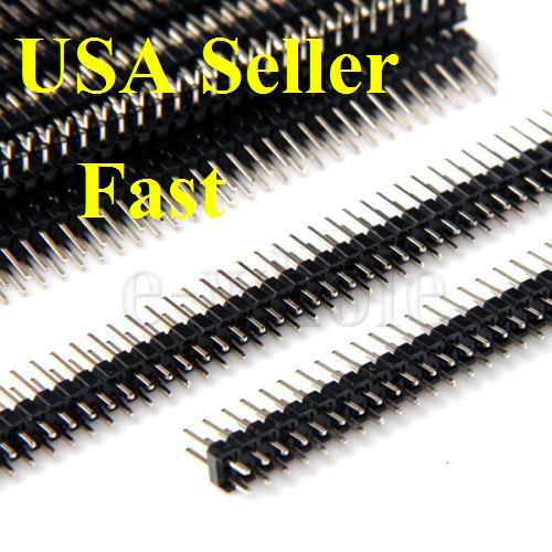 US 10PK 2.54mm Pitch 2X40 Pin Header Strip Double Row Male DIY PCB Board convert