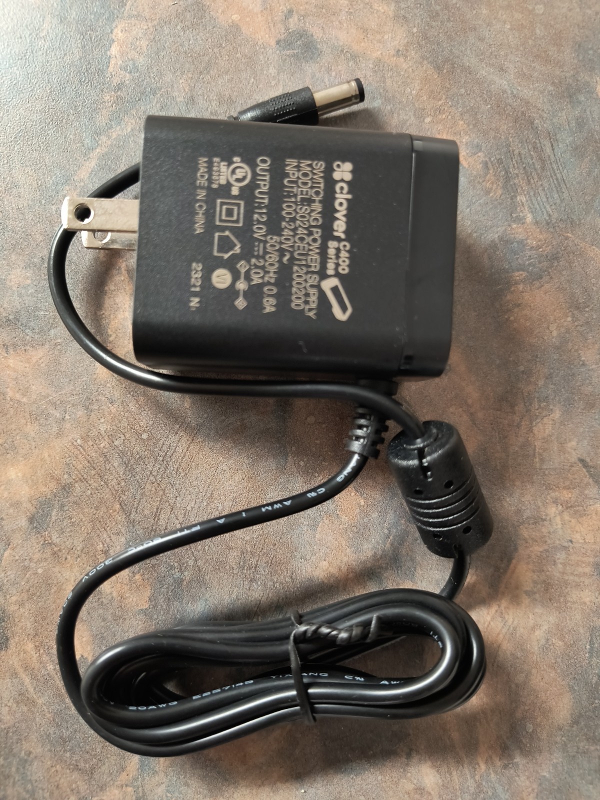 Genuine Clover C300 C400 Series AC Power Adapter Charger 12V 2A C401U C403 C405