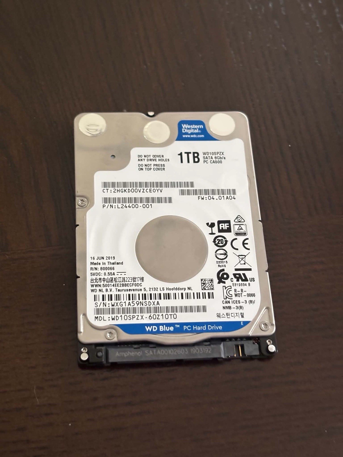 Western Digital Blue (5400 RPM, 2.5", SATA III, 128MB Cache) 1TB Internal...