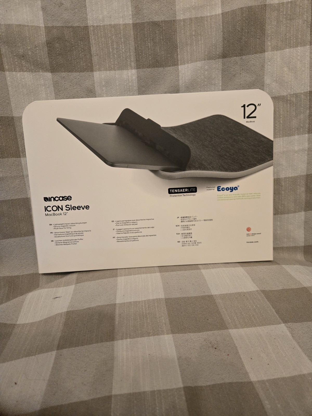 Incase ICON Sleeve Padded Woolenex Sleeve Case for Apple MacBook 12" Gray/Black