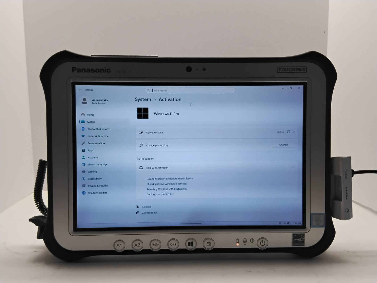 PANASONIC TOUGHPAD FZ-G1 MK4 CORE i5-6300U 2.40GHZ 8GB 256GB ETHERNET XL Battery