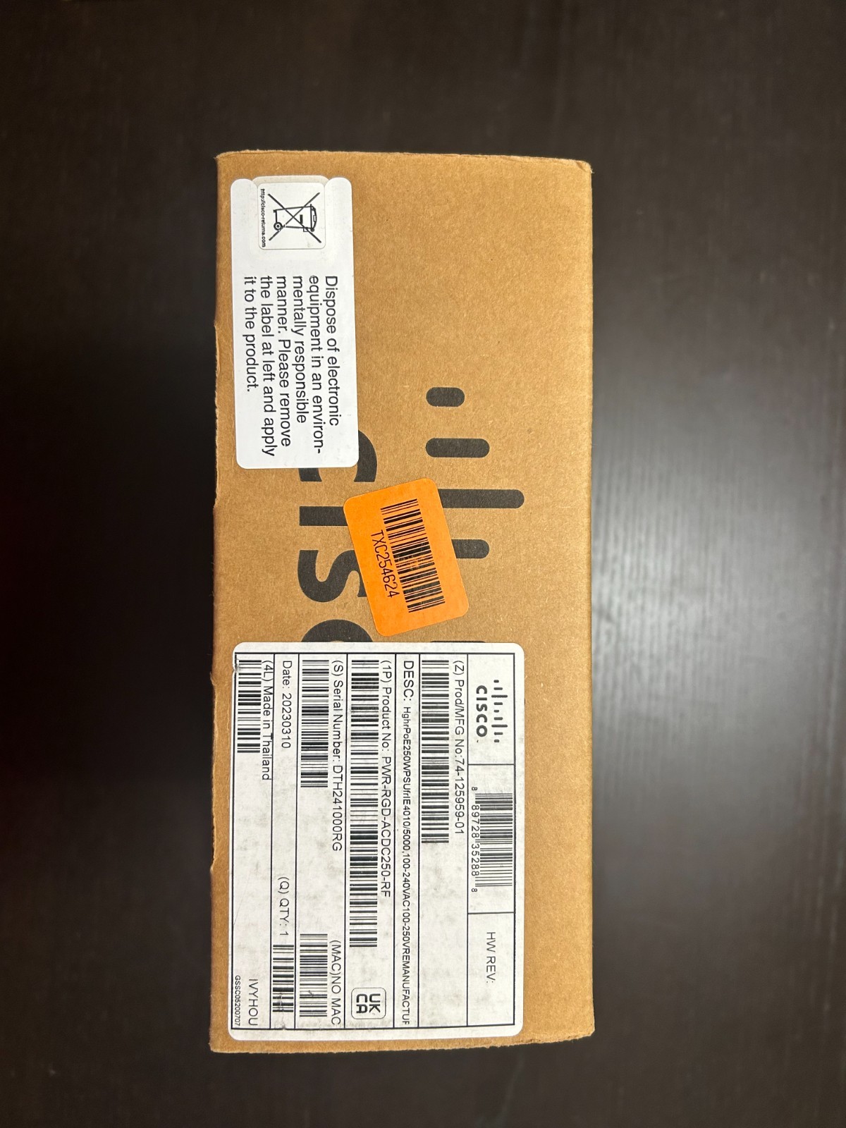 Cisco PWR-RGD-AC-DC-250 RF Power Supply for IE-4000 IE-5000 Series Switch 250W