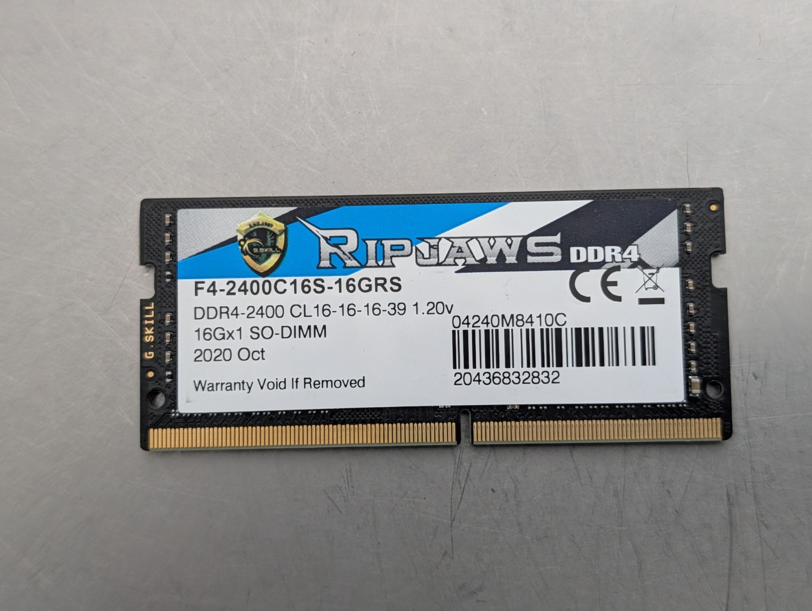 G.SKILL Ripjaws 16GB DDR4-2400 SO-DIMM Laptop Memory RAM F4-2400C16S-16GRS