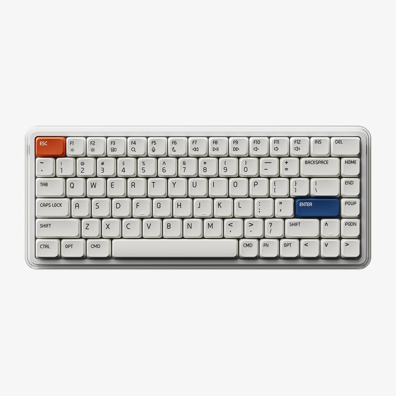 MelGeek O2 75% Wireless Low Profile Mechanical Keyboard with Creamy white