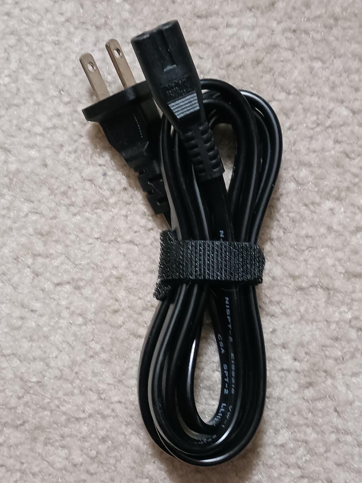 VOLEX 2-Prong (Figure 8) Universal AC Power Cord-18/2 Male to Female Black 6 ft.