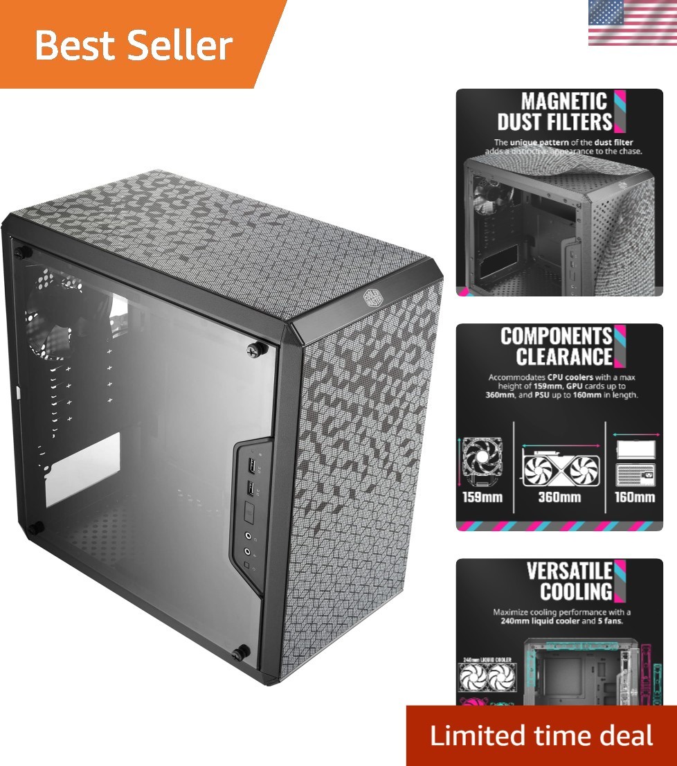 Efficient MasterBox Q300L Micro-ATX: 3-Fan Support & Dust Filter Enhancements
