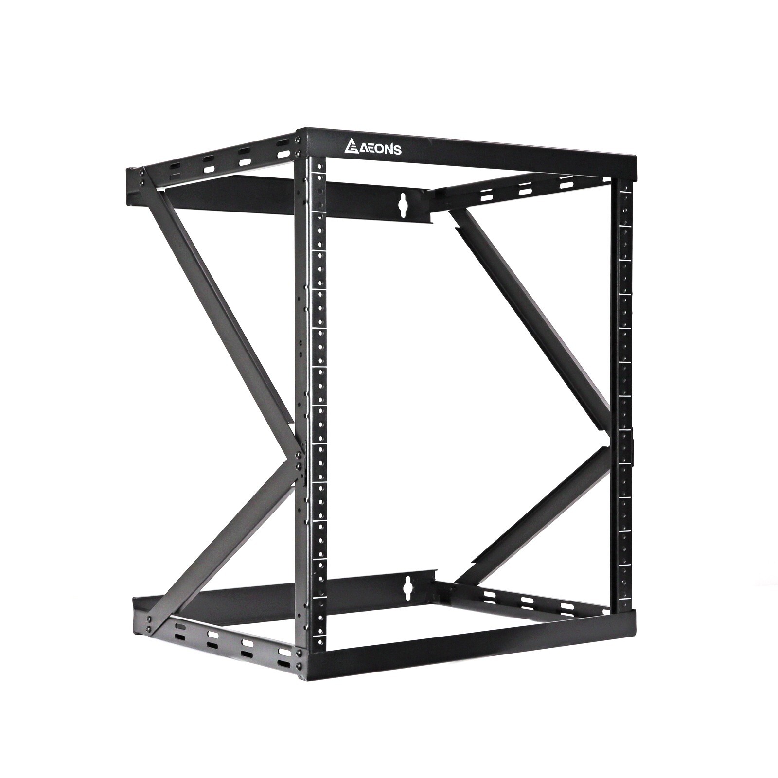 12U 2-Post Wall Mount Open Frame, 18" Depth Flat Box