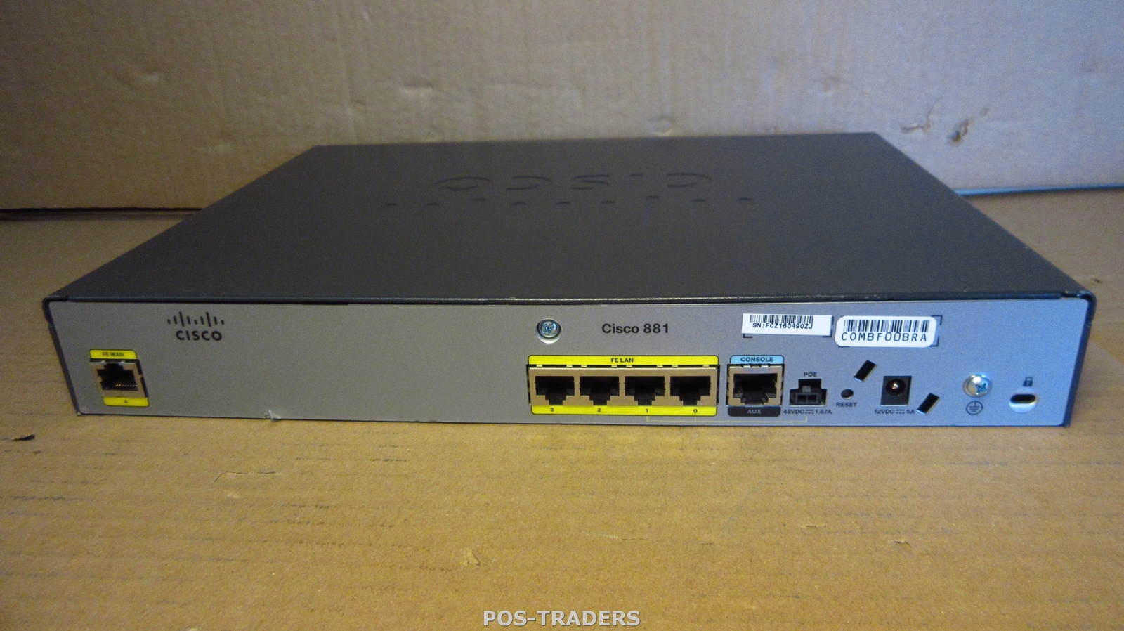 Cisco 881-K9 v01 Ethernet Security 4-Port 10/100Mbps 1x FE WAN Router - EXCL PSU