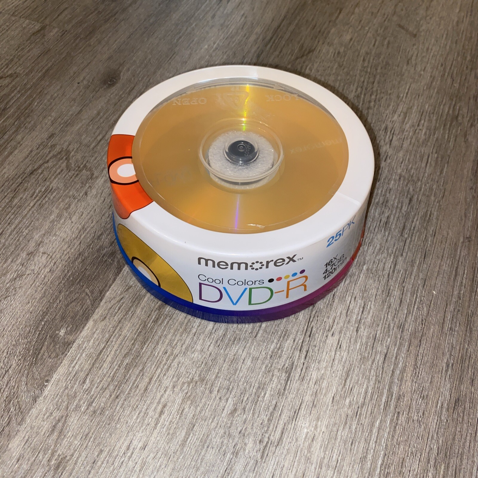 25 New Memorex 16X Cool Color Blank 4.7GB DVD-R 120Min Brand New Sealed