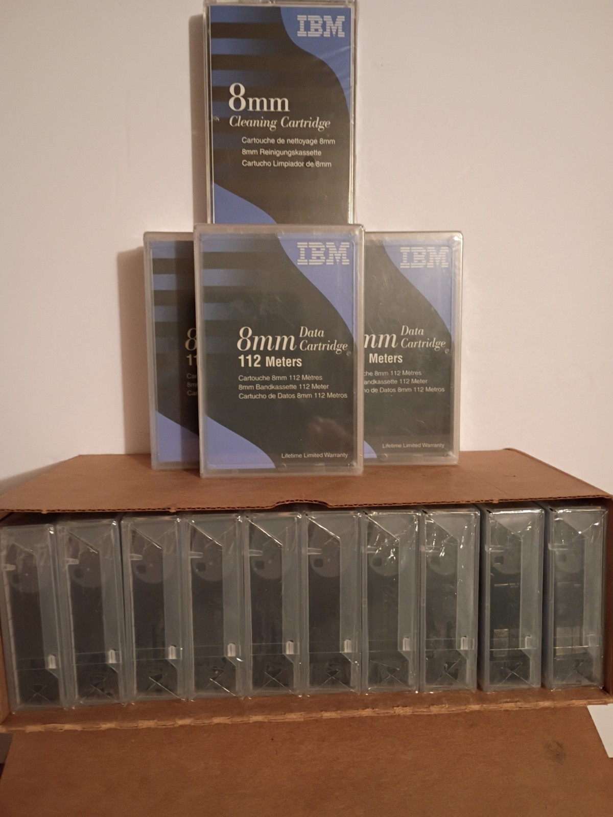 New Lot of 15 IBM 8mm 112m Data Cartridges plus Cleaning Cartridge 