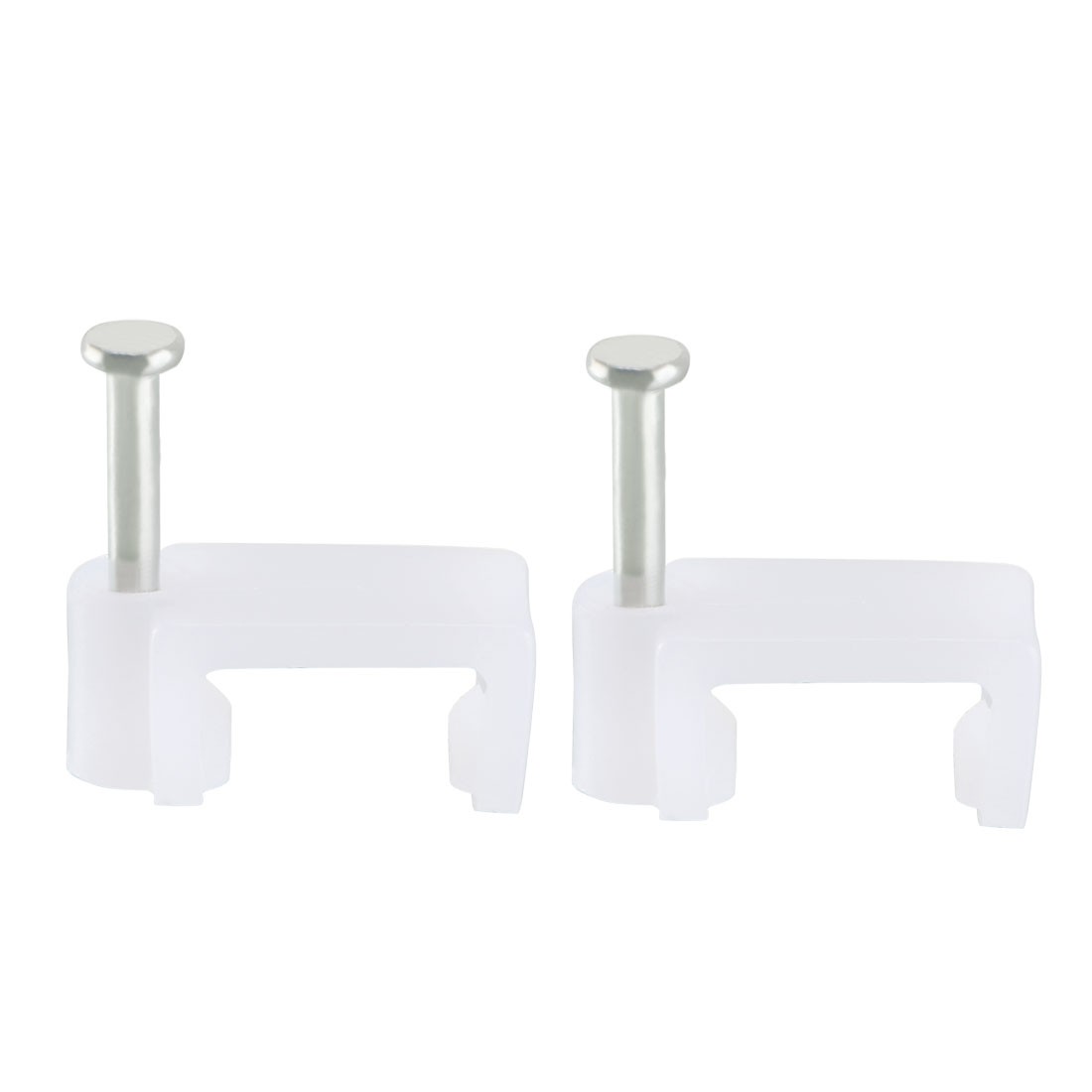 100Pack Round White Cable Clips 10mm with Fixing Nails Wall Tacks Wire Cord