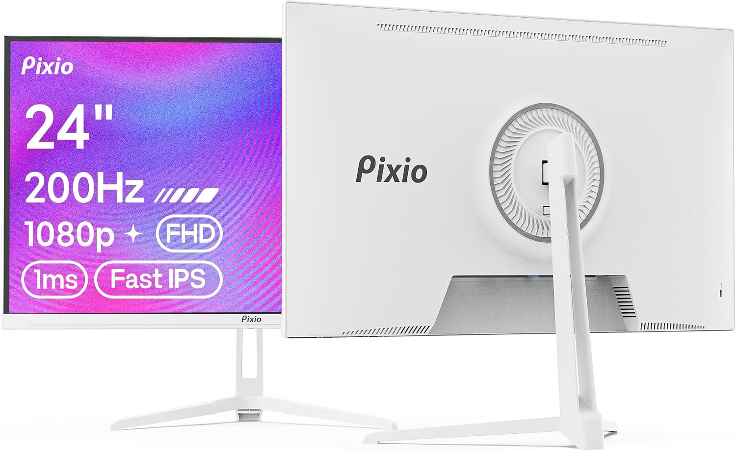 Pixio PX248 Wave White 24 Inch 200Hz Refresh Rate FHD 1080P Resolution Fast IPS
