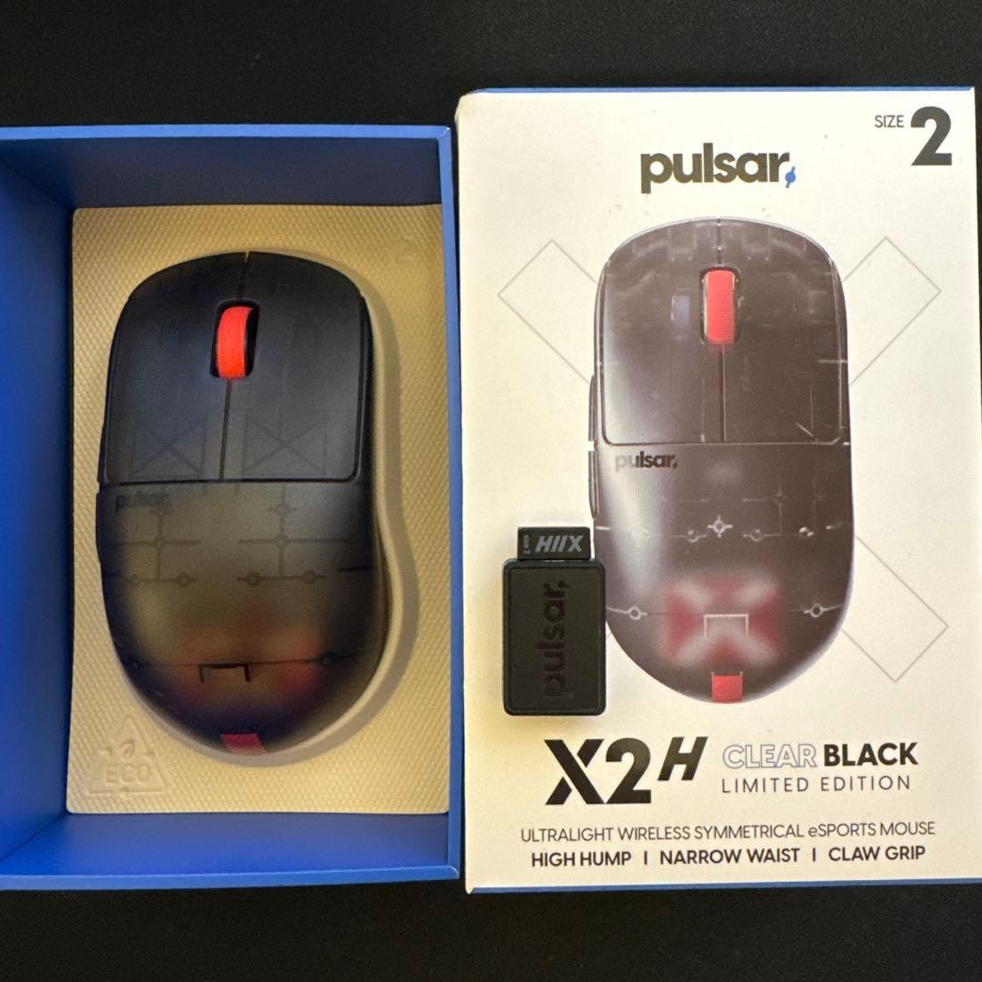 Pulsar X2H Clear Black Limited Edition Wireless Gaming Mouse Size 2 Tested Japan