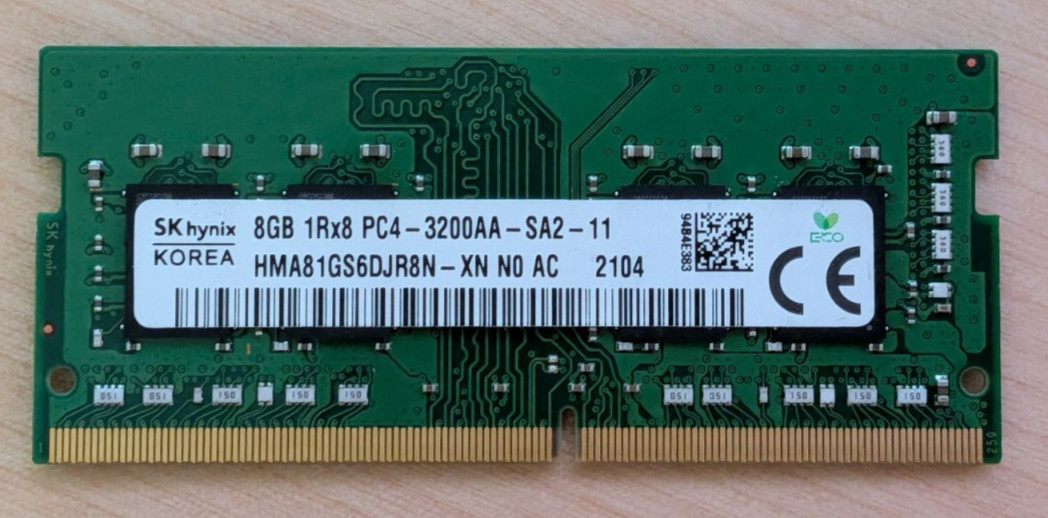 SKhynix 8GB DDR4 1Rx8 PC4-3200AA SO-DIMM Memory RAM HMA81GS6DJR8N-XN