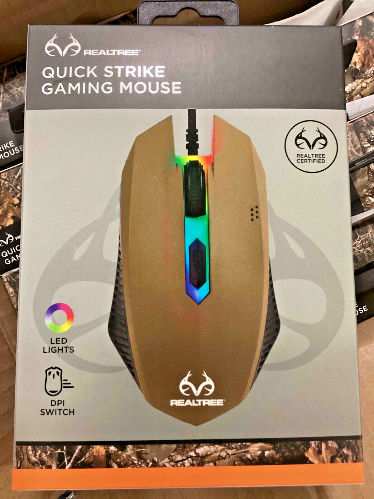 Vivitar-RealTree Quick Strike Gaming Mouse with DPI Switch LED RBG lights-Corded
